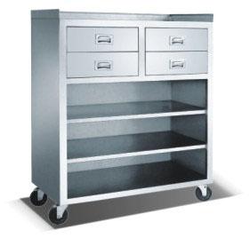 mobile cabinet with drawers & shelves