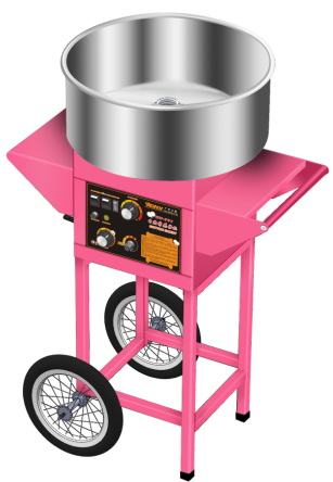 cotton candy macine with hand cart