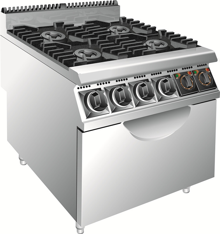 Gas Range with 4-Burners & Electric Oven